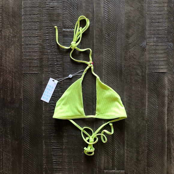 Frankies Bikinis Pamela Plisse Halter Bikini Top - Picture 1 of 5
